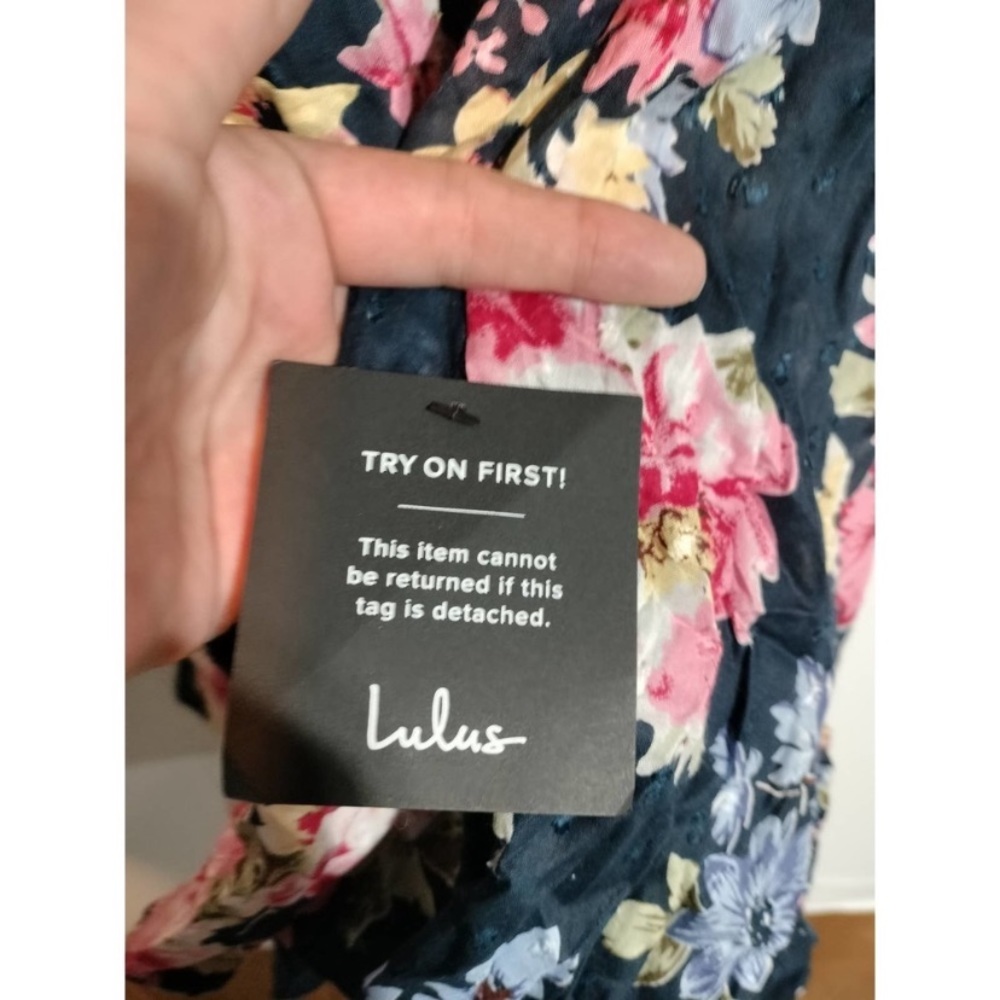 Lulu's Nwt Halter Style Blue Multi-Color Floral M… - image 4